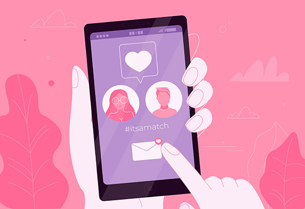 Adobe Stock Illustration of online dating app