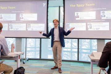 Josh McCoy of Tipzy deliver Pitch Friday pitch on Friday, Oct. 20, 2023.