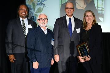 Sanda Groome receives Lepage EDI Award at Audubon Tea Room on March 12.