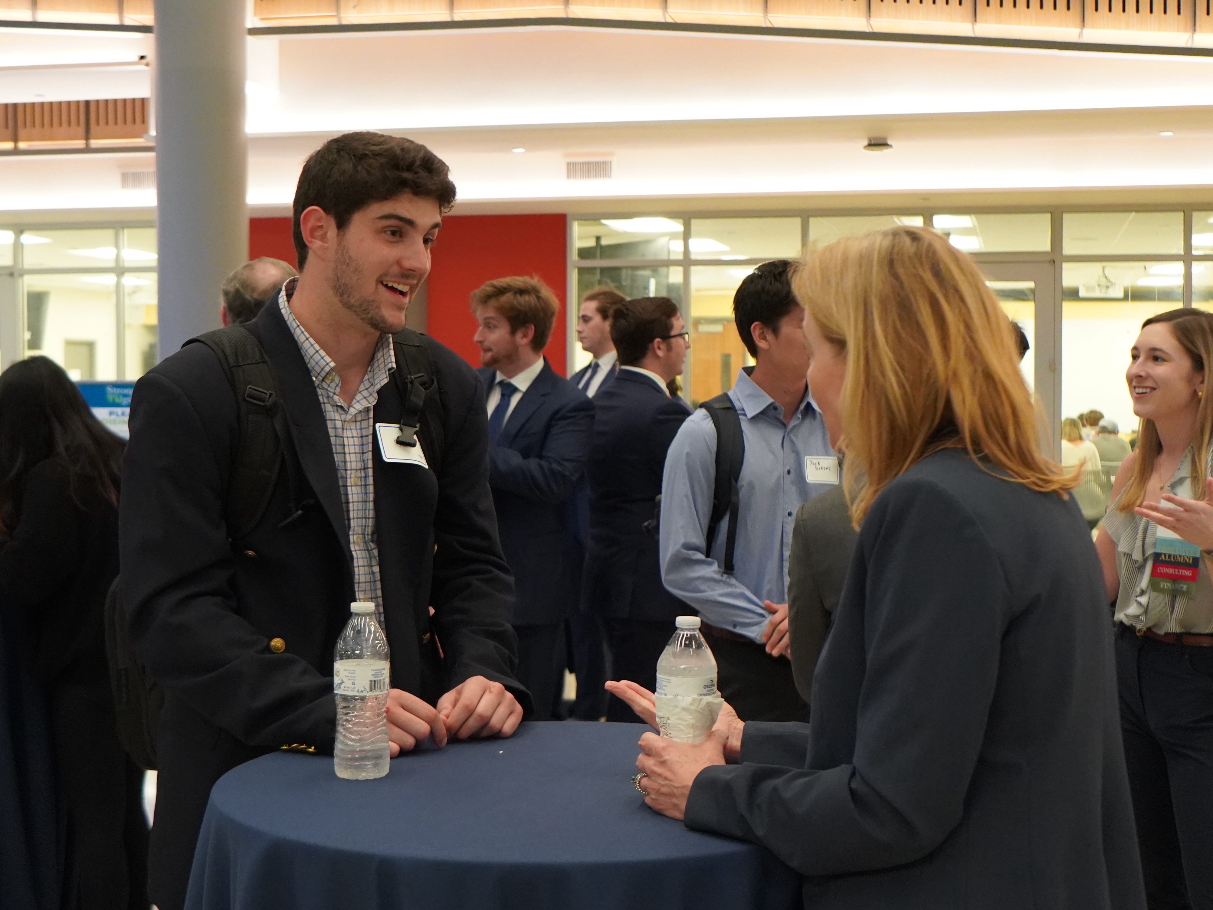 Freeman student talking to career advisor