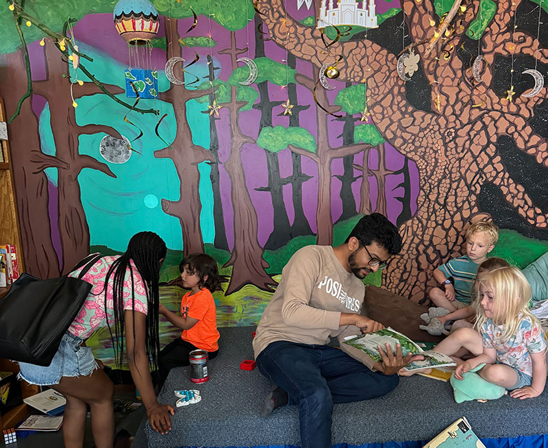 Teachers instructing students at NOLA Nature School