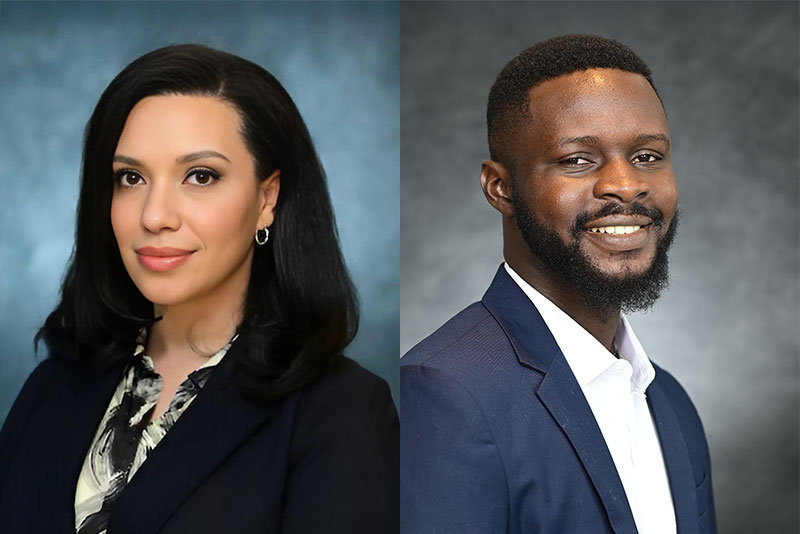 Headshots of Gabriella Olivieri, let, and Juwon Ishola