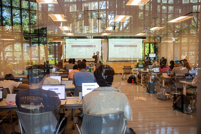 Professor teaching in GWBC classroom
