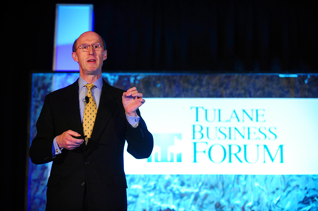 Mark Brown (MBA '90), president and CEO of the Sazerac Co., discussed the company's growth into one of the top five spirits companies in the world as the Tulane Business Forum's luncheon keynote speaker.