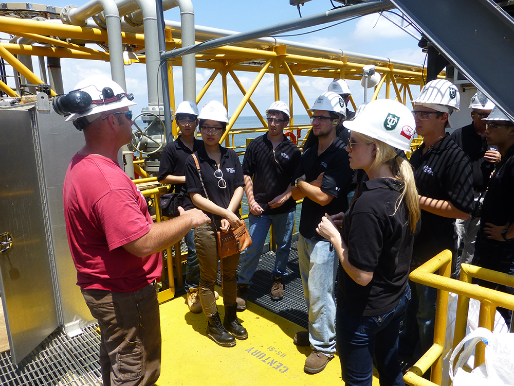 Energy students visit oil production platform