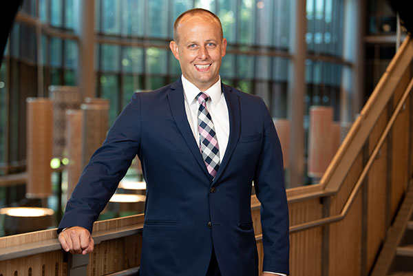 Benjamin King photographed in the Goldring/Woldenberg Business Complex