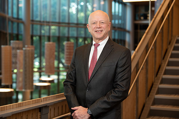 Larry Merington photographed in the Goldring/Woldenberg Business Complex