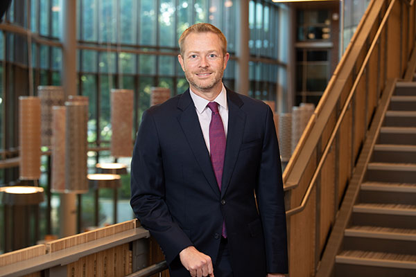 Jeff Salyers photographed in the Goldring/Woldenberg Business Complex