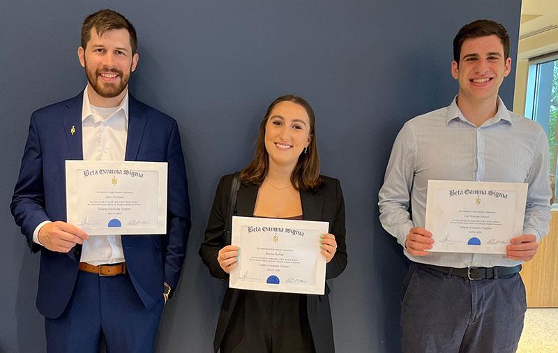 John Cornwell (MME), Rachel Rudner (BSM) and Leo Shohet (BSM) at the reception.