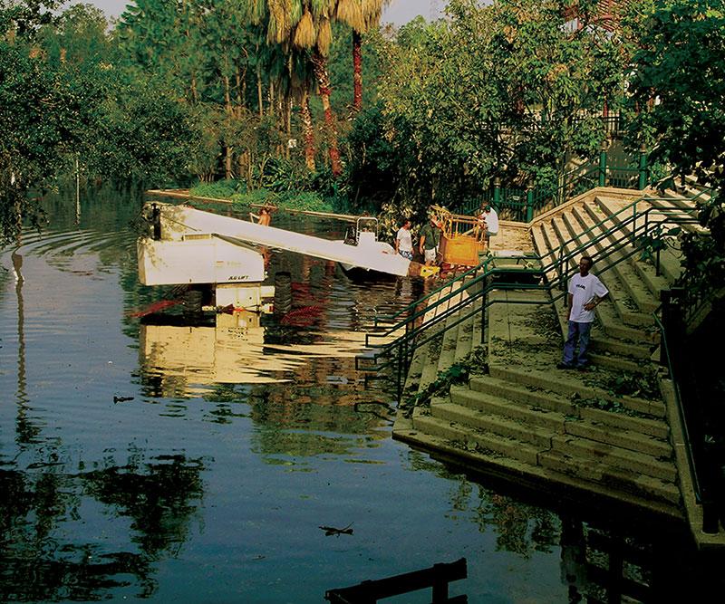 Reily Recreation Center surrounded by water