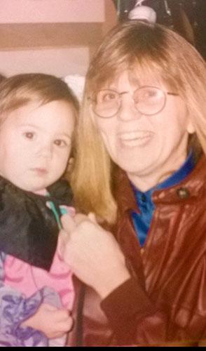 Liz with her mother, ??? Cowle, who died in 1992.