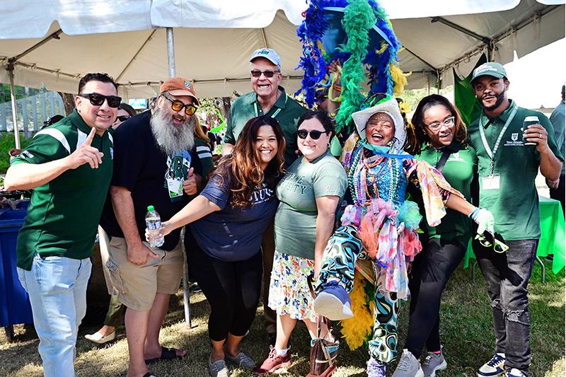 group at a tailgate party