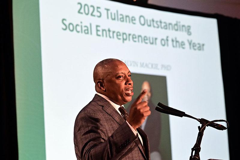 Calvin Mackie accepts Social Entrepreneur of the Year Award