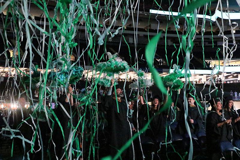 Confetti falls at conclusion of 2025 Freeman Graduation Ceremony