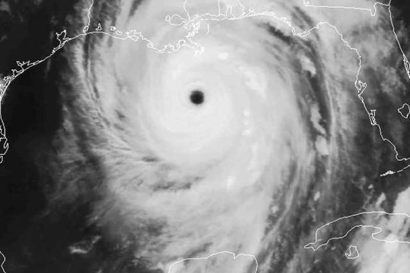 Satellite view of hurricane katrina