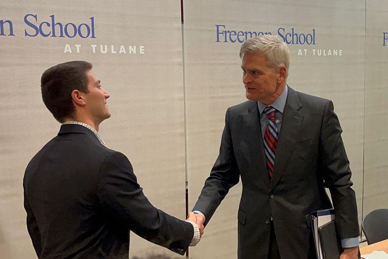 Josh Asarnow (BSM '22) and Sen. Bill Cassidy