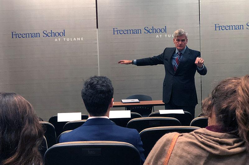 Sen. Bill Cassidy talks to students