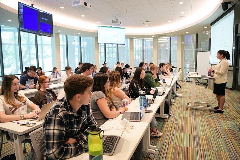 Undergraduate students in Professsor Mara Force's class