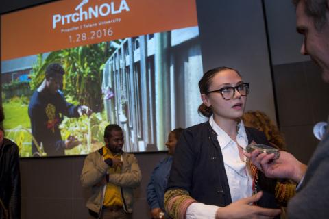 Alberta Wright earned PitchNOLA's top prize of $5,000 with her pitch for Young Creative Agency. (Photo by Paula Burch-Celentano)