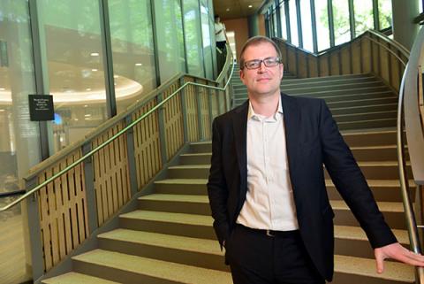 Oleg Gredil photographed in the Goldring/Woldenberg Business Complex