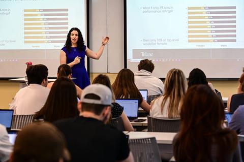 Natalie Longmire teaching in a Freeman classroom