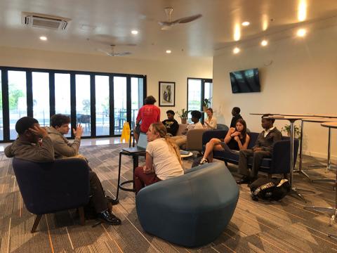 Freeman finance student tutor teems participating in the Son of a Saint program.