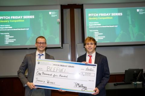 The BEEFUEL team with the grand prize check. 