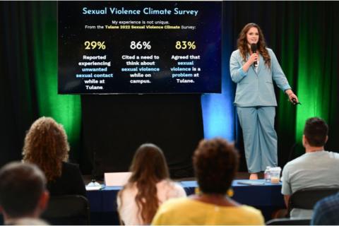 Isabella Kulstad presenting her startup, Cloud IX, during the Pitch Friday series. 