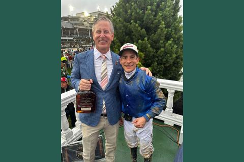 Marshall Farrer with Kentuck Derby winning jockey Junior Alvarado