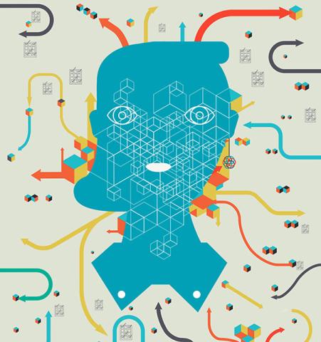 John Hersey illustration depicting artificial intelligence