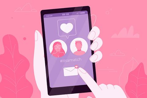 Adobe Stock Illustration of online dating app