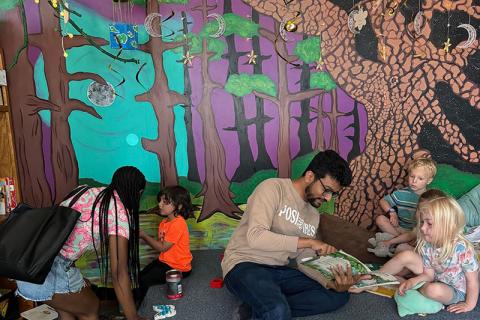 Teachers instructing students at NOLA Nature School