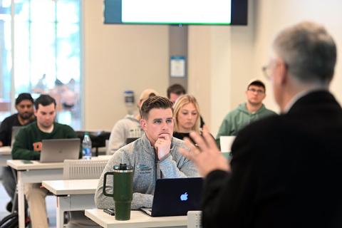 Carmen Turillo teaching MBA class in GWBC