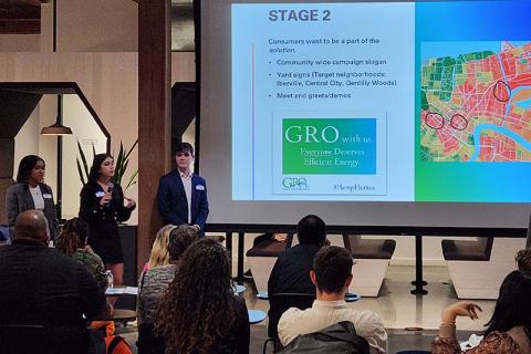 Students presenting during the AMA competition. 
