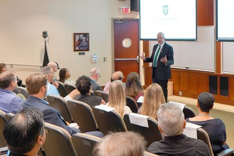 Dean Goes delivers State of the School address on Nov. 8, 2024