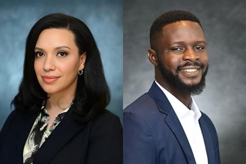 Headshots of Gabriella Olivieri, let, and Juwon Ishola