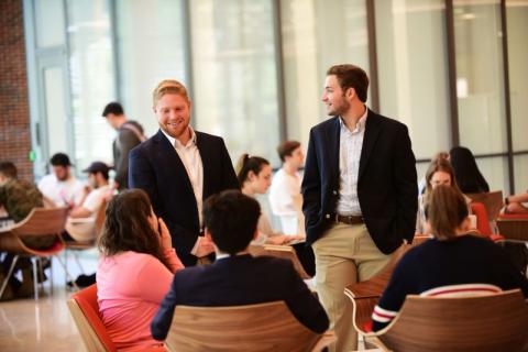 MBA students networking. 