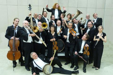 Publicity photo of New Leviathan Oriental Foxtrot Orchestra