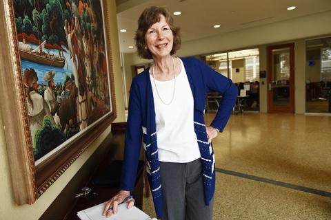 Karen Foust portrait taken in Goldring/Woldenberg Business Complex