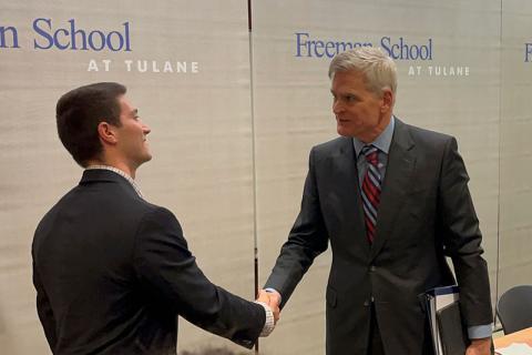 Josh Asarnow (BSM '22) and Sen. Bill Cassidy