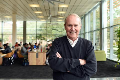 John Trapani photographed in the Lavin-Bernick Center