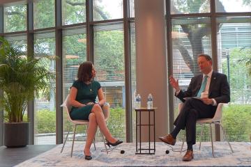 Claire Senot talks with Greg Feirn at 2023 R.W. Freeman Lecture