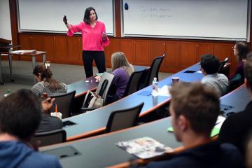 Claire Senot teaches MBA class in GWBC