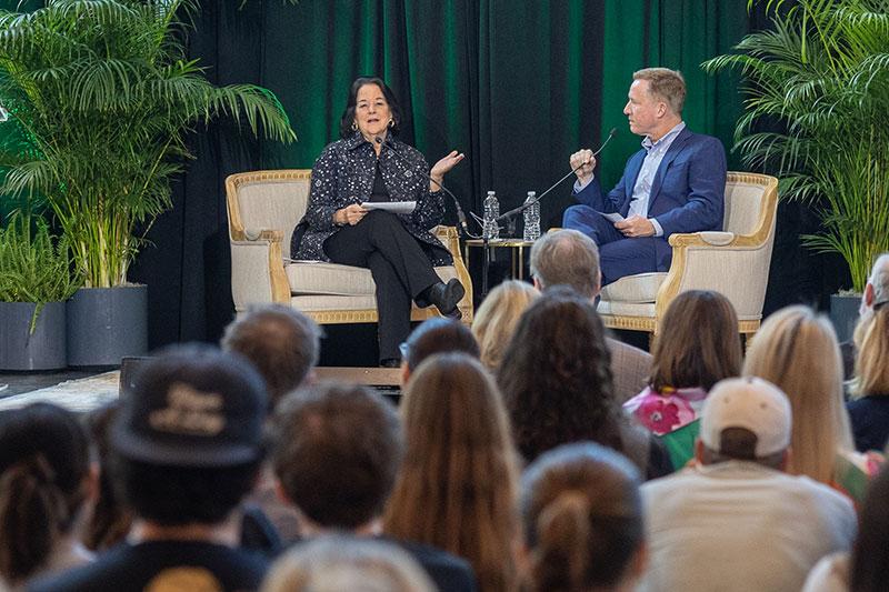 thumbnail for article Bernick shares lessons on leadership and culture as 2025 Freeman Lecturer 